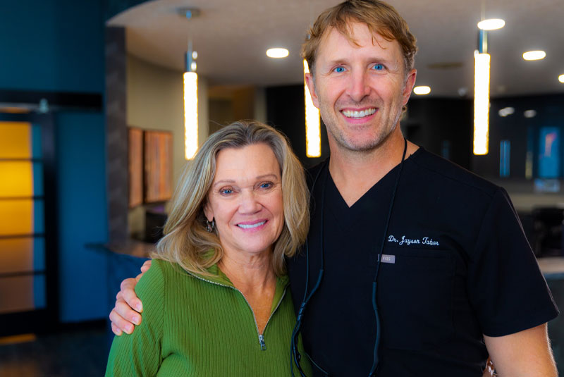 Jennifer, All on 4 Dental Implants Patient, Smiling With Dr. Tabor