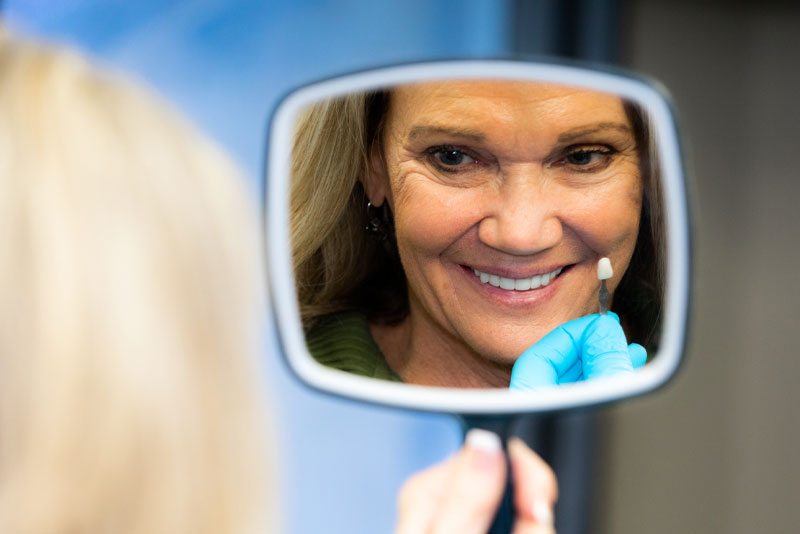 dental patient undergoing cosmetic procedure