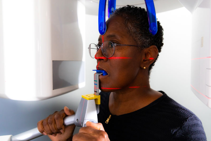 dental patient undergoing scan