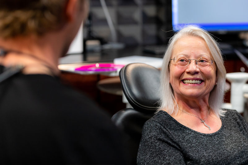 patient smiling after veneers procedure