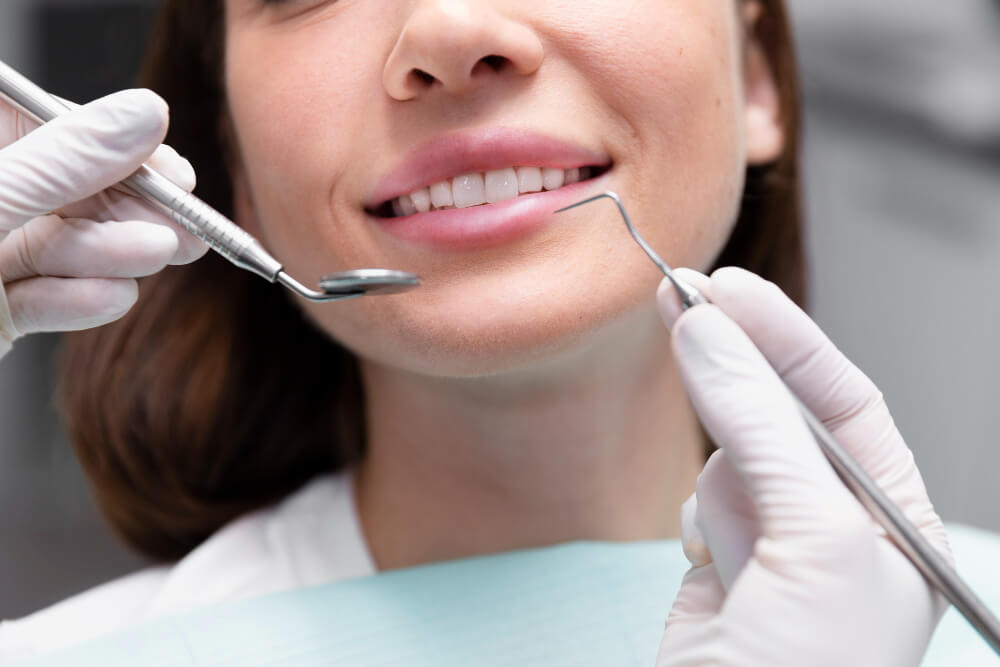 image of a woman's mouth with perfect teeth