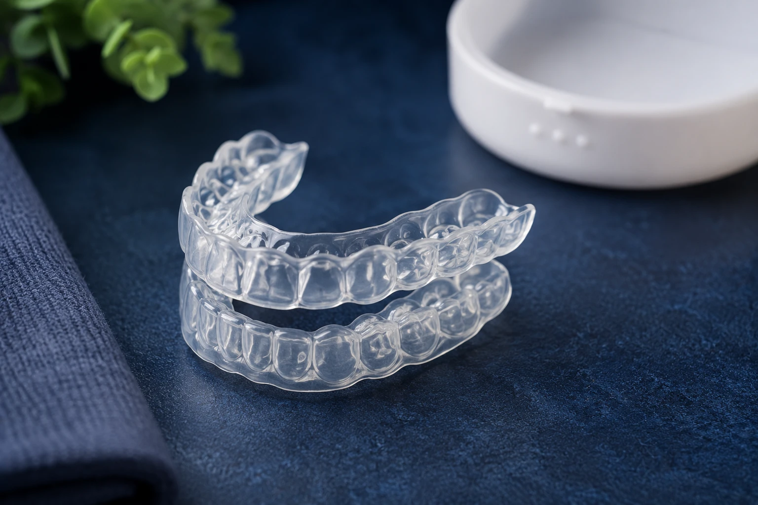 Custom clear nightguard designed to protect teeth from grinding and reduce bruxism-related wear
